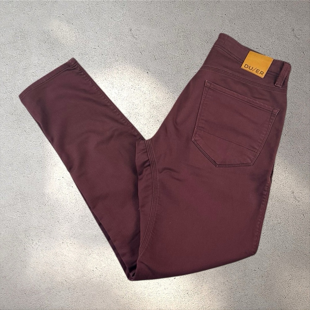DU/ER No Sweat N2X Slim Fit Taper Pants Stretch 30x32 Mens Chino DUER
